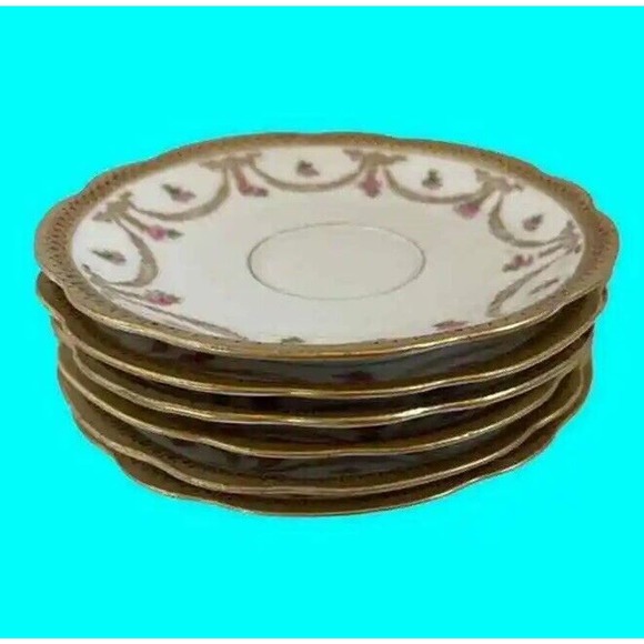 Antique MZ AUSTRIA Demitasse Cups and Saucers For 4 and 2 Extra Saucers - Picture 5 of 11